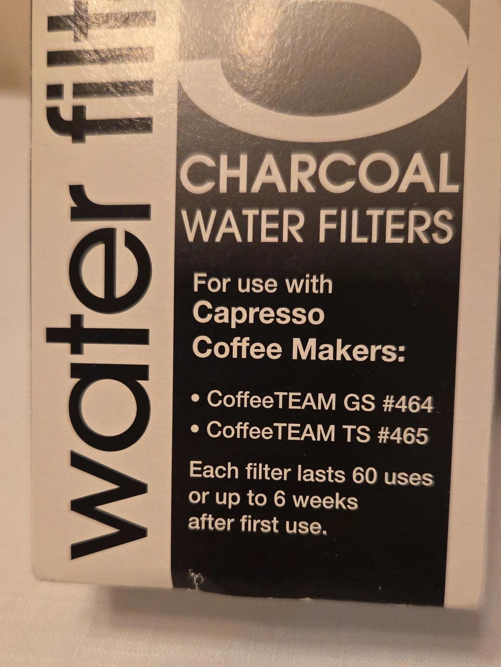 Capresso Charcoal Water Filters For Coffee Makers 3 Filters 2 Sealed 1 Open
